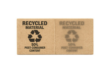 Fototapeta premium Recycled material label showing post-consumer content percentage