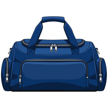 navy blue duffel bag vector illustration template