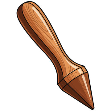 wooden craft dabber tool cartoon vector illustration