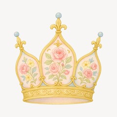 Fototapeta premium Floral crown with pastel elegance.
