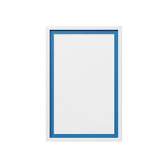 A blue bordered white rectangle frame isolated on transparent background