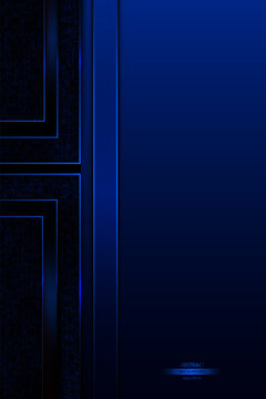 Elegant Blue Abstract Background With Left Futuristic Shiny Lines adn Glitter
