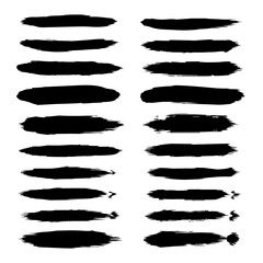 Black brush strokes on white background for editing and design