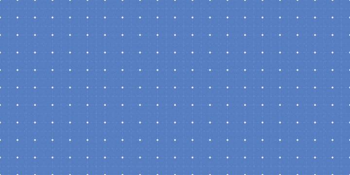 Grid blue paper with lines and dots seamless pattern. Square graph background. Architect project texture. School math sheet. Notebook pattern. 