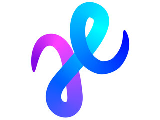Obraz premium Squiggle Curve Wave Line. Vector Continuous Gradient Color Ribbon. Abstract Swirl Wavy Horizontal Line Isolated on Background. Abstract Color Lines Pattern. Vector Rainbow Gradient Ribbons. Wave Shape