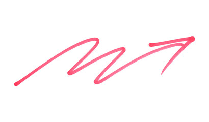 hand-drawn Red arrow marker isolated on background. Hand-drawn marker red arrow icon transparent. Red arrow icon. Arrow drawn on a white background.