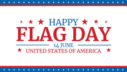 Happy Flag Day clean and modern banner on a white background celebrating pride in the national flag © 3D_Hue