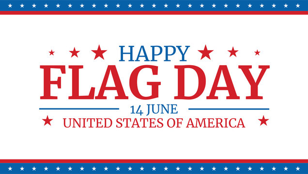 Happy Flag Day clean and modern banner on a white background celebrating pride in the national flag