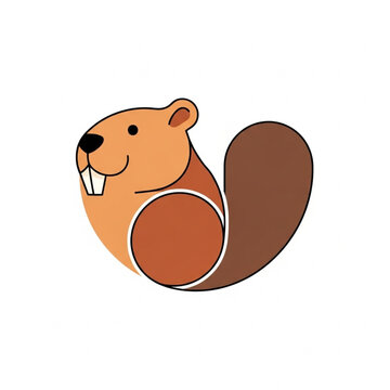 Cartoon Beaver Character Illustration.