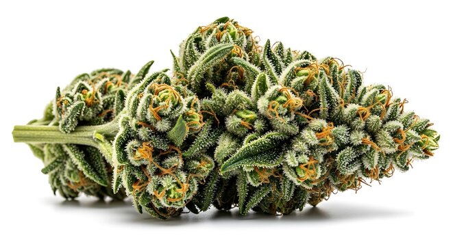 Cannabis bud with trichomes
