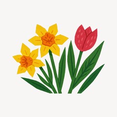 Fototapeta premium Colorful spring flower illustration