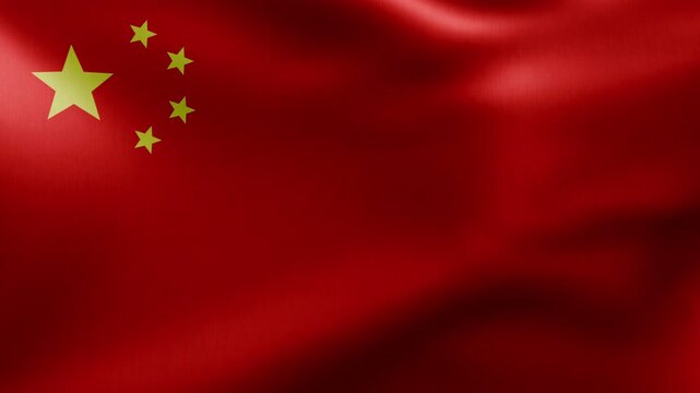 The flag of the People's Republic of China flutters in the wind