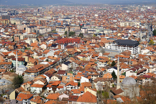 Prizren city centre and mosque, Prizren, Kosovo	