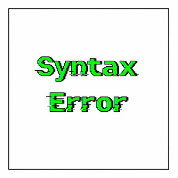 Illustrative graphic depicting a 'Syntax Error' message, symbolizing a common programming flaw or incorrect code structure encountered during software development, prompting debugging
