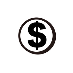 Obraz premium ドルマークの通貨アイコン ビジネスとお金のシンプルベクター