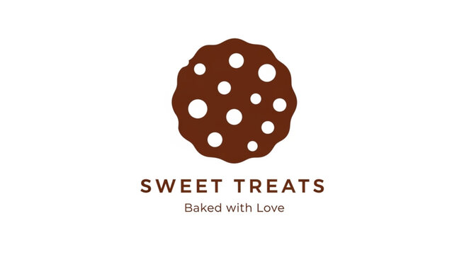 Sweet Treats Baked with Love: Chocolate Chip Cookie Logo Design.