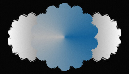 Abstract Blue and White Gradient with Jagged Edges on Black Background © Muhammad