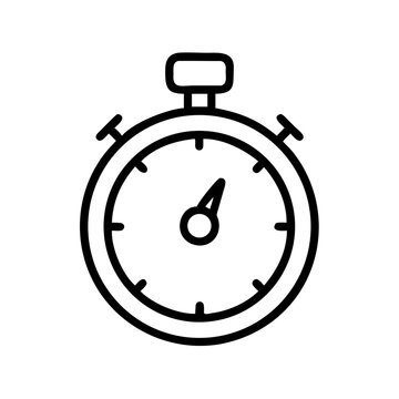 A black and white icon of a stopwatch