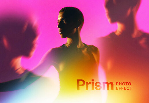 Light Prism Photo Effect Mockup