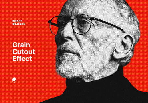 Grain Cutout Photo Effect Mockup