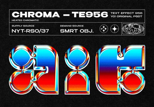 Heated Chroma Text Effect Mockup