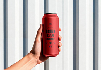 Can In Hand Mockup