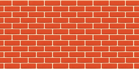 Fototapeta premium Seamless red brick wall texture background with old brickwork pattern and cement construction surface