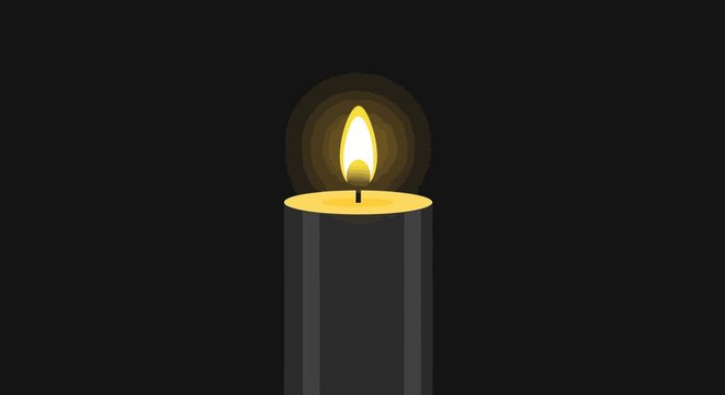 A single lit black candle.