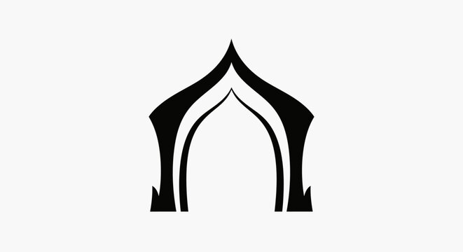 Black archway with pointed top design.