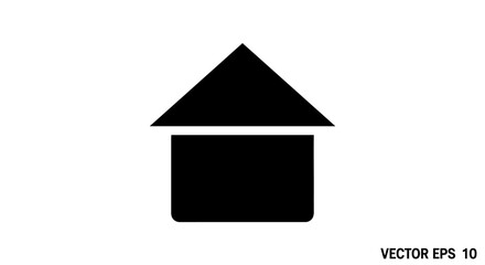 Black house roof icon vector graphic. © MUHRODIN