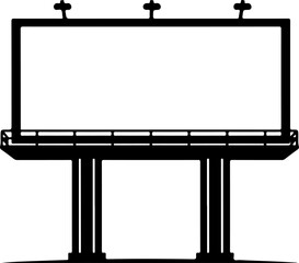 Obraz premium Empty roadside billboard frame silhouette vector illustration