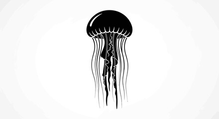 Black jellyfish in the water column. © MUHRODIN