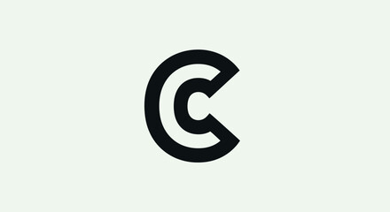 Fototapeta premium Black Letter C Logo Symbol.