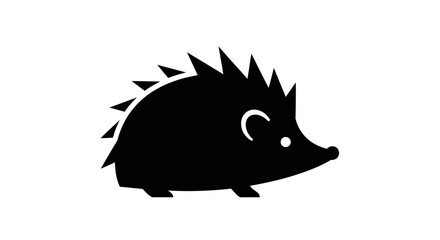Black silhouette of a hedgehog. © MUHRODIN