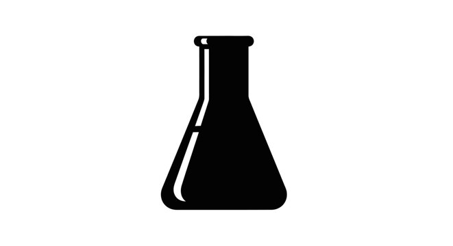 Black Erlenmeyer Laboratory Flask.