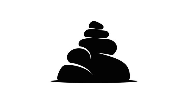 Black Silhouette of Stacked Stones.