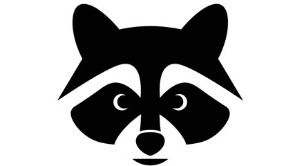 Raccoon face black and white illustration. © MUHRODIN