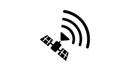 Satellite in Space with Signal Waves. © MUHRODIN