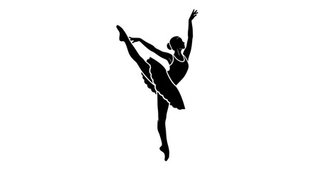 Silhouette of a female ballet dancer. © MUHRODIN