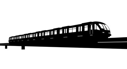 Silhouette of a modern train. © MUHRODIN