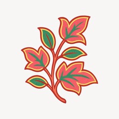 Fototapeta premium Colorful botanical leaf illustration