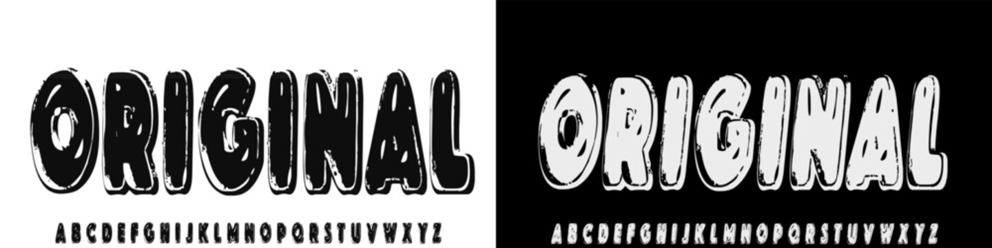 BoldOver Font, Heavy bold display font with creative retro curves, handmade font, perfect for posters and fashion branding.vector illustration