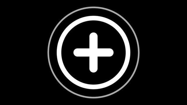 A simple plus sign icon inside a circular frame