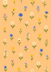 Fototapeta premium Colorful floral pattern wallpaper