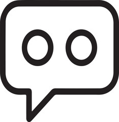 Obraz premium Chat bubble with double dots outline icon representing messaging notification, online communication symbol, social media message indicator and digital conversation interface