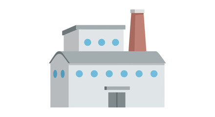Fototapeta premium Factory Building Vector Illustration, Flat Design for Industry, Manufacturing, Production.