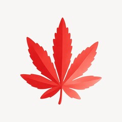 Fototapeta premium Red maple leaf silhouette