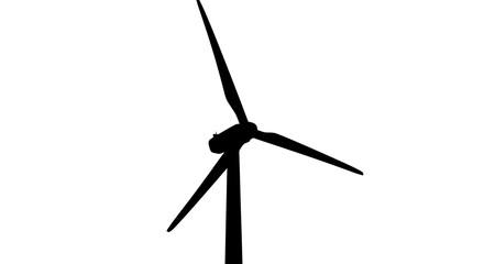 Wind turbine silhouette renewable energy. © nur