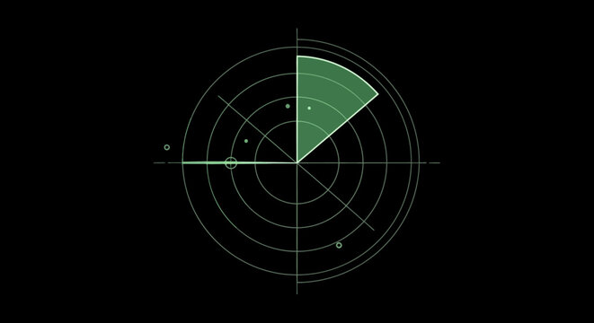 Green sector radar screen display.