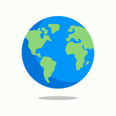 Fototapeta premium Earth Icon Vector - Planet Globe, World Map and Global Symbol Outline Illustration
